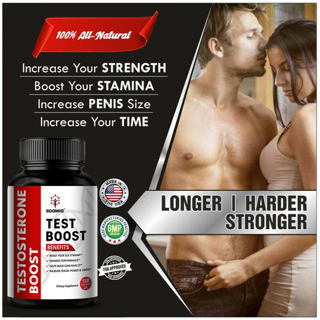 SOOMIIG Test Boost Supplement Supports Muscle Building, Testosterone Booster for Men