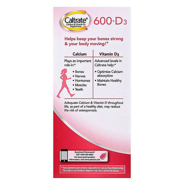 Caltrate® 60-Count 600+D Calcium Supplement Tablets