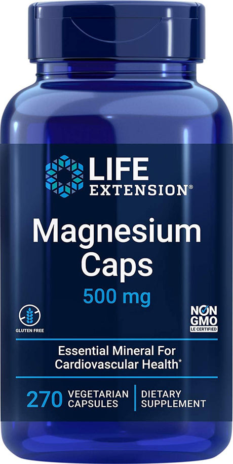 Life Extension Magnesium Caps 500Mg, 270 Vegetarian Capsules