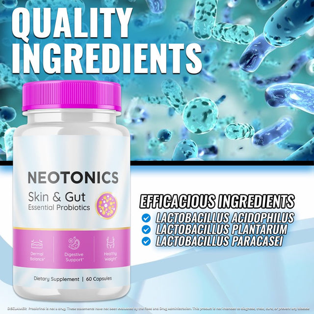 (1 Pack) Neotonics - Dietary Supplement for Digestion and Healthy Gut - Pills for Immune System, Digestive Function, Healthy Stomach, Reduces Bloat - 60 Capsules