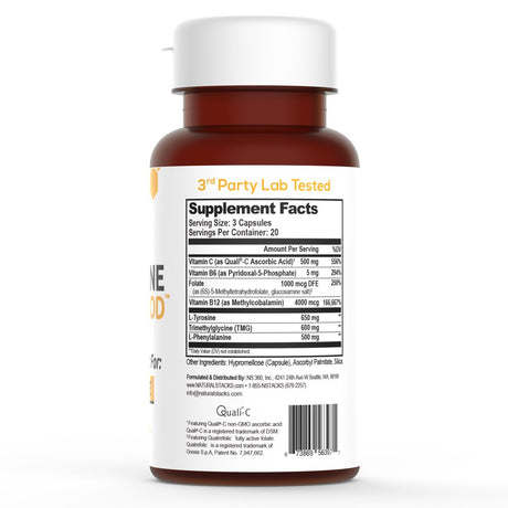 NATURAL STACKS Dopamine Focus Supplement & Memory Supplement for Brain W/L-Tyrosine - Promotes Mental Drive, Clarity & Focus - Natural Dopamine Supplement - Supports Mental Energy, 60 Capsules