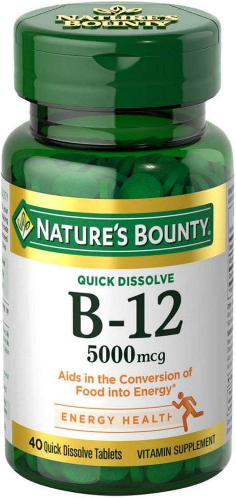 Nature'S Bounty Vitamin B12 5000 Mcg Quick Dissolve Tablets, Natural Cherry 40 Each - (Pack of 4)