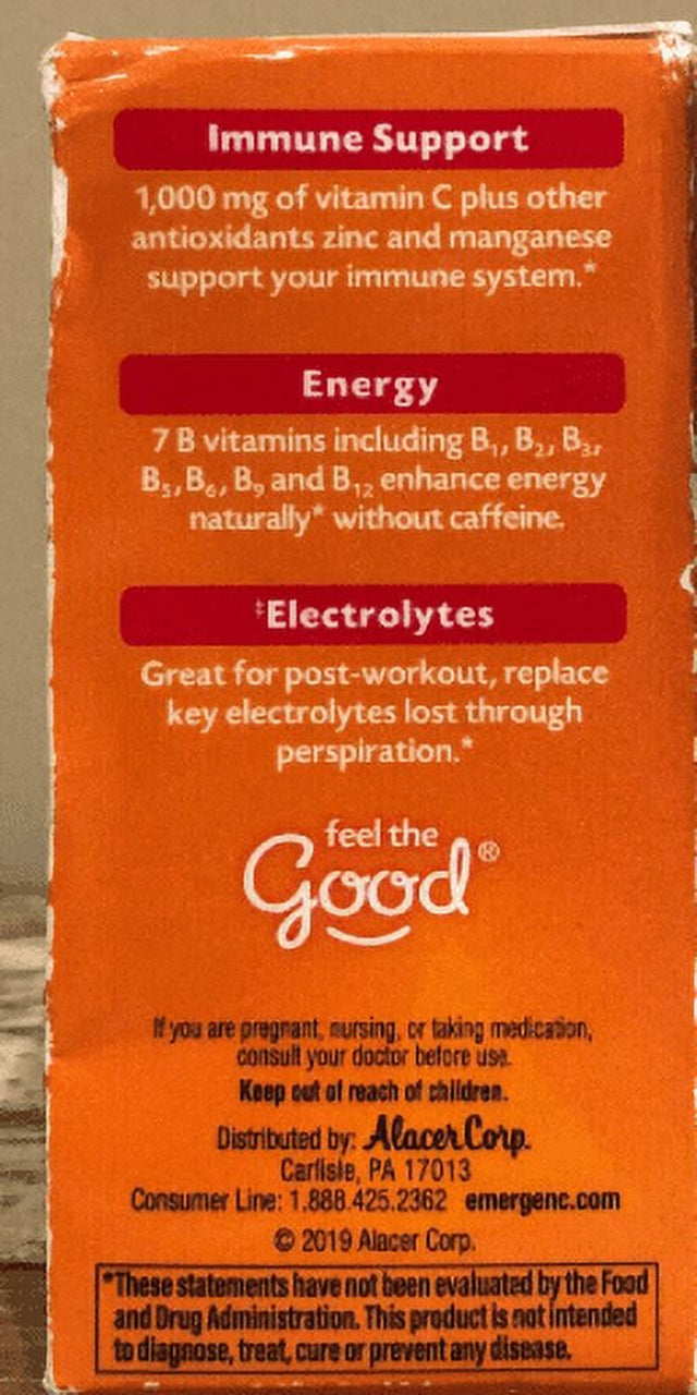 Emergen-C 1,000 Mg Vitamin C Drink Mix Packets Raspberry, 10 Ea (Pack of 6)