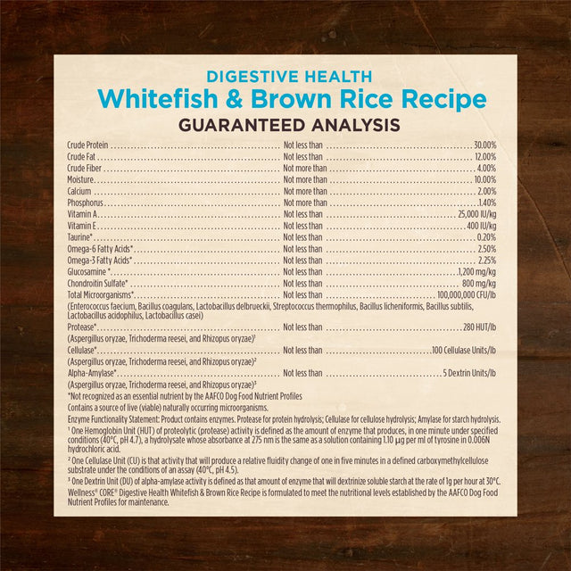 Wellness CORE Digestive Health Whitefish & Brown Rice Dry Dog Food, 4 Pound Bag