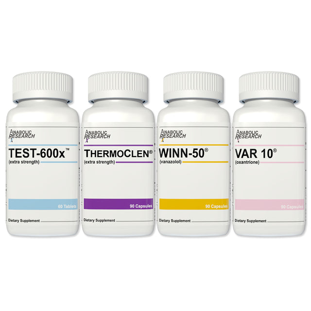 Anabolic Research Summer Stack - Test-600X, Thermo Clen, Winn-50, Var 10 Workout and Recovery - 1 Month Supply