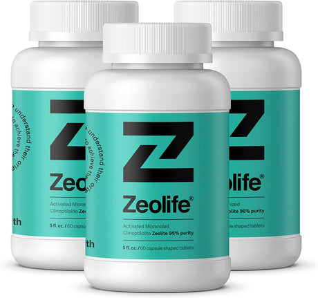 Zeolite-Activated 1 Gram per Capsule Micronized Clinoptilolite 96% Purity. Ultra FINE Includes 3 Bottles.