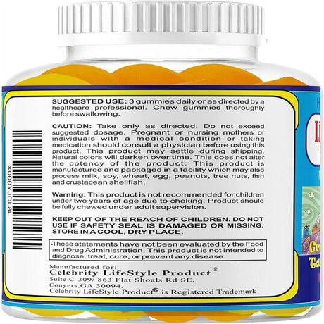 Brain Booster Supplement Focus Gummies for Kids & Teens Brain Support Gummy 60 Gummies