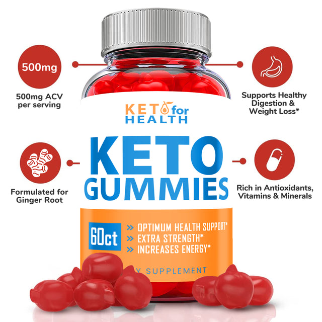 (2 Pack) Keto for Health Keto ACV Gummies - Supplement for Weight Loss - Energy & Focus Boosting Dietary Supplements for Weight Management & Metabolism - Fat Burn - 120 Gummies