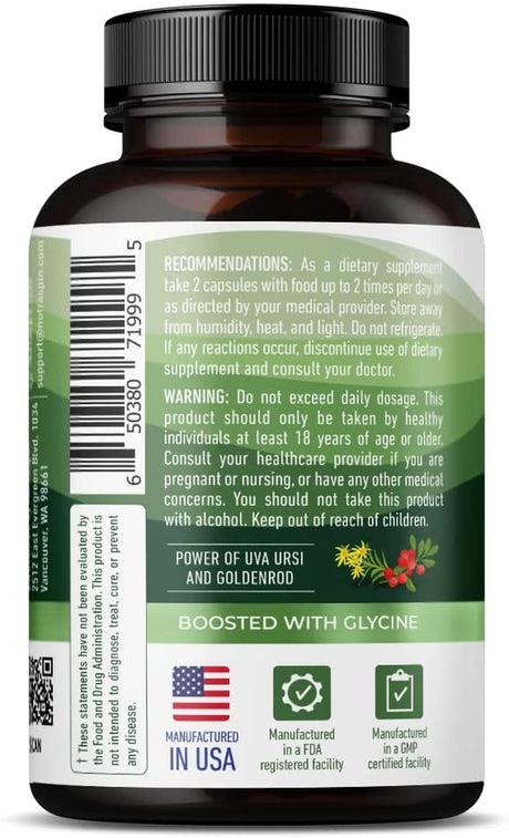 Kidney Shield Supplement by Nutraspin - Powerful Kidney Cleanse, Detox & Repair Formula with Dandelion Root, Uva Ursi Extract, Organic Cranberry, Herbs, and Vitamins - 60 Capsules