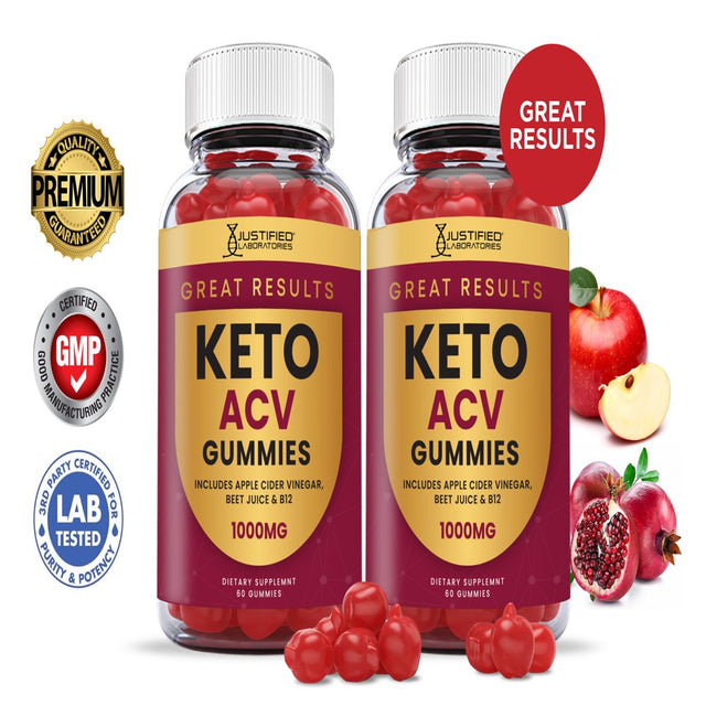 (2 Pack) Great Results Keto ACV Gummies 1000MG Dietary Supplement 120 Gummys