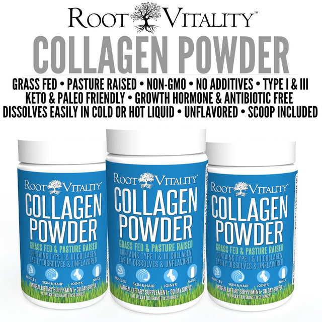 Root Vitality Collagen Powder - Collagen Supplements for Skin, Hair, Nails & Joints