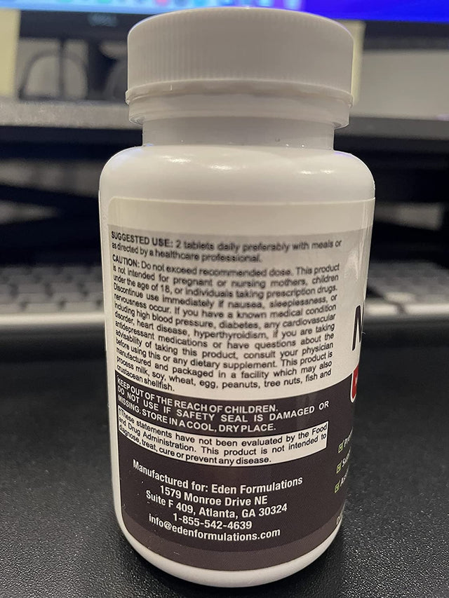 Eden Formulations Natural Sexual Health Formula - Supplement for Men, Libido, Drive, Vigor - Testosterone Booster - Tribulus, Panax Ginseng, Tongkat Ali, Maca Root, L Arginine - 60 Tablets