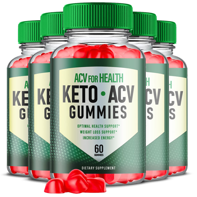 (5 Pack) ACV for Health Keto ACV Gummies - Energy & Focus Boosting Dietary Supplements for Weight Management & Metabolism - Fat Burn - 300 Gummies