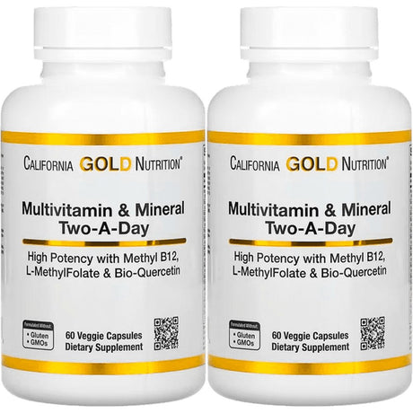 California Gold Nutrition Daily Multivitamins, 60 Veggie Capsules, 2 Pack