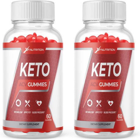 (2 Pack) XP Nutrition Keto ACV Gummies - Supplement for Weight Loss - Energy & Focus Boosting Dietary Supplements for Weight Management & Metabolism - Fat Burn - 120 Gummies