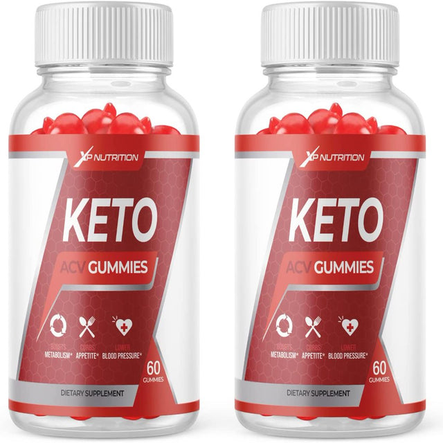 (2 Pack) XP Nutrition Keto ACV Gummies - Supplement for Weight Loss - Energy & Focus Boosting Dietary Supplements for Weight Management & Metabolism - Fat Burn - 120 Gummies