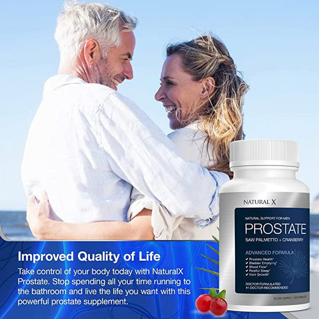 Prostate Health Supplement for Men, Saw Palmetto for Better Bladder Control, Enlarged Prostate, Urinary Support, DHT Beta Blocker for Hair Growth, Reduce Bathroom Trips - Advanced Cranberry Blend