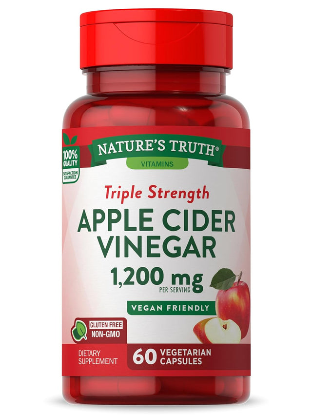 Nature'S Truth Apple Cider Vinegar Capsules | 1200Mg | 60 Veggie Pills | Extra Strength | Vegan, Non-Gmo and Gluten Free Supplement