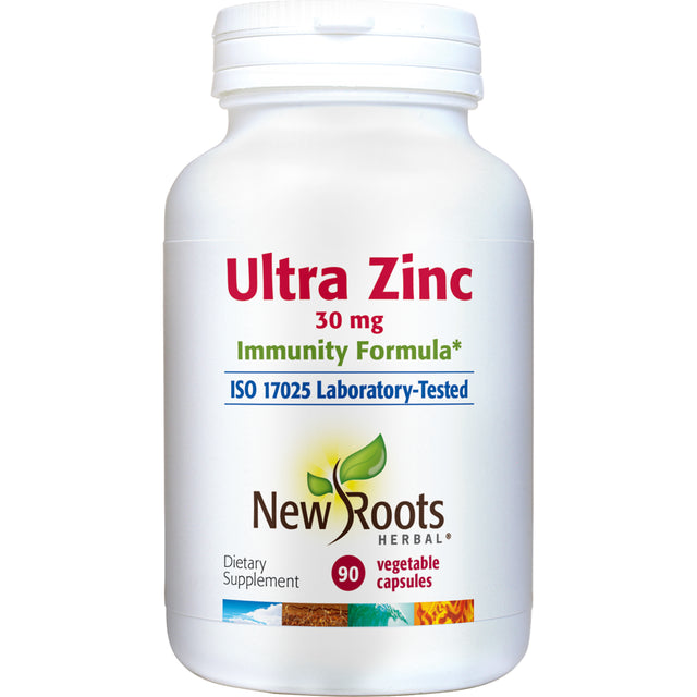 New Roots Herbal Ultra Zinc 30 Mg (90 Veg Caps) – Key in Nutrient Absorption & Metabolism, Tissue Production, Energy Production|Supports Immunity|Supports Skin Health, Eye Health & Prostate Health