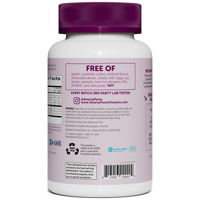 Smartypants Kids Prebiotic & Probiotic Immunity & Digestive Health Gummy Vitamins - Grape - 45Ct