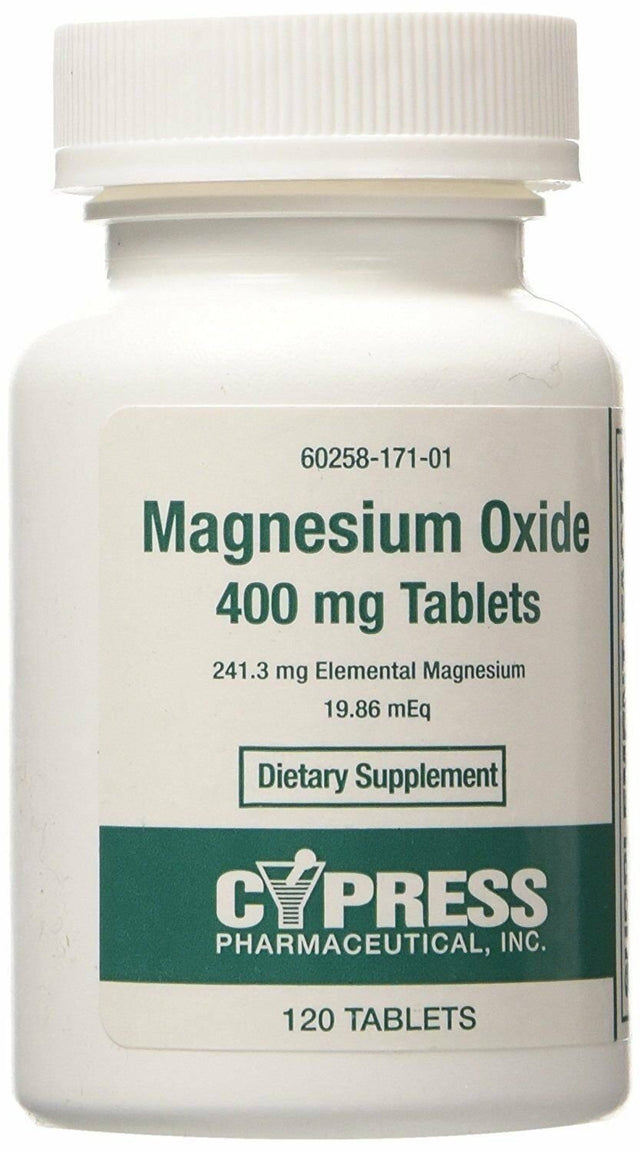 Cypress Pharmaceutical Magnesium Oxide, Dietary Supplement, 120Ct, 5-Pack