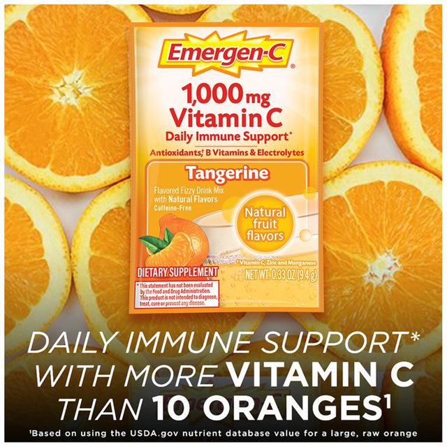 Emergen-C Vitamin C Supplement Powder for Immune Support, Tangerine, 60 Ct