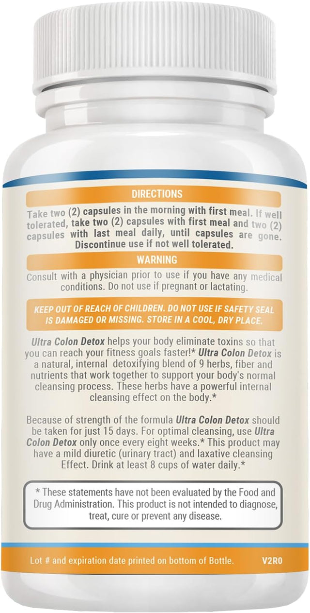 Natural Colon Cleanse & Detox Formula, Supports Healthy Bowel Movements, Weight Loss, Reduce Bloating & Boost Energy, Powerful Cleanse with Probiotics and Fiber, 60 Count