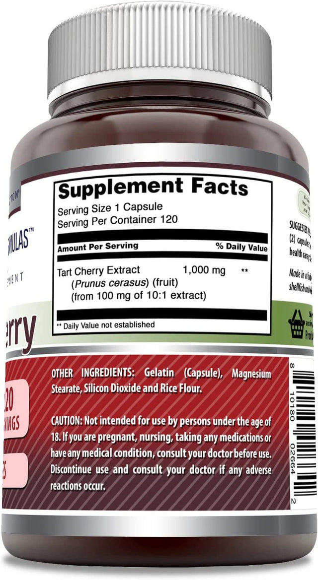 Amazing Formulas Tart Cherry Extract Capsules 1000 Mg, 120 Count (Pack of 3) (Non-Gmo,Gluten Free) - Antioxidant Support - Promotes Joint Health & a Proper Uric Acid Level Balance