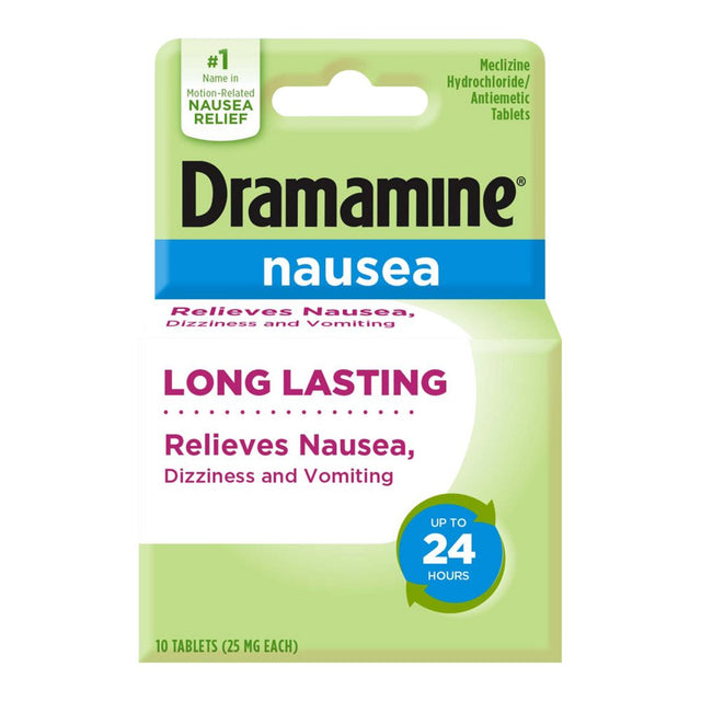 Dramamine Nausea Long Lasting, Nausea Relief, 10 Count