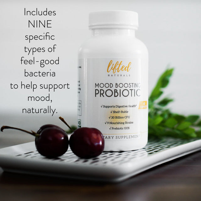 Lifted Naturals, Mood Boosting Probiotic, Prebiotics & Probiotics, 60 Day Supply