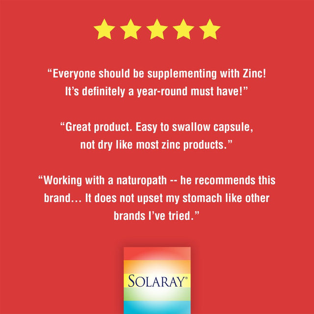 Solaray Zinc Citrate 50Mg | Immune Function, Cellular & Skin Health Support | Easy Digestion Formula | 60Ct