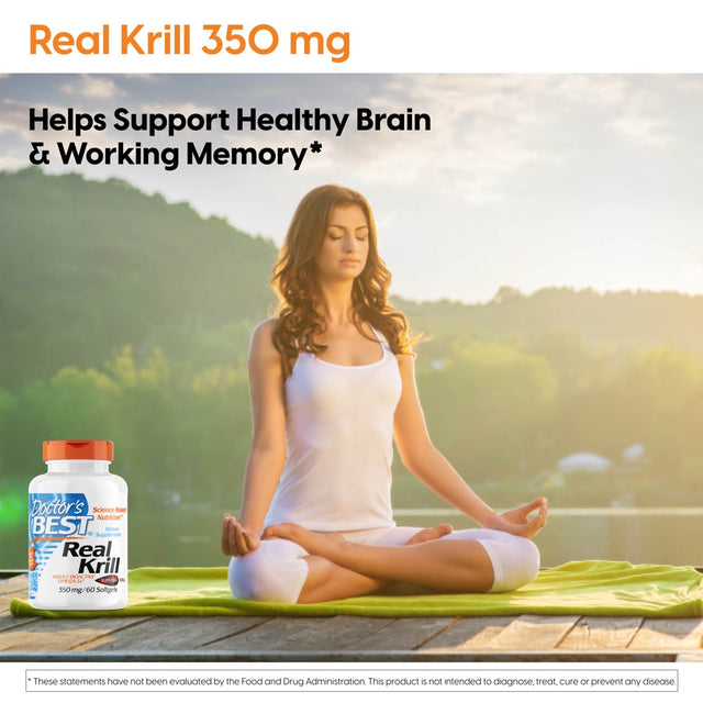 Doctor'S Best Real Krill, Non-Gmo, Gluten Free, Highly Active Omega-3'S, 60 Softgels