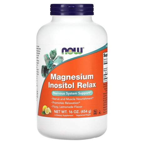 NOW Foods Magnesium Inositol Relax, Lemonade, 16 Oz (454 G)