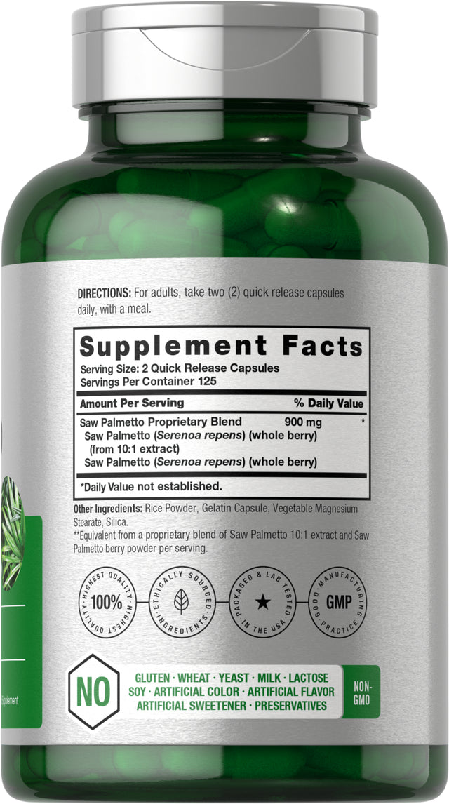 Saw Palmetto Extract | 900Mg | 250 Capsules | by Horbaach