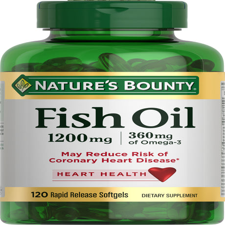 Nature'S Bounty Fish Oil Rapid Release Softgels, 1200 Mg, 120 Ct