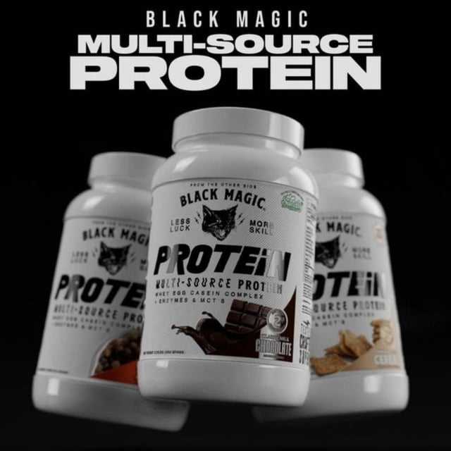 Black Magic Protein Powder Whey Egg Casein Complex + Enzymes & Mct'S Recovery 2Lbs Cinnamon Toast Cereal Flavor