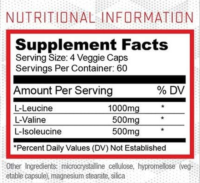 BCAA Capsules by Purus Labs Foundation Series | 2:1:1 Leucine, Valine, Isoleucine | for Recovery, Endurance, Strength and Muscle Building | 240 Capsules (60 Servings)