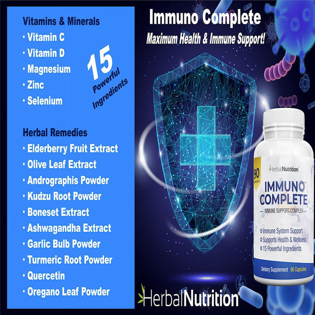 Immune Boosting Combo - D3 Liquid Drops plus Immuno Complete Multi-Ingredient Capsules