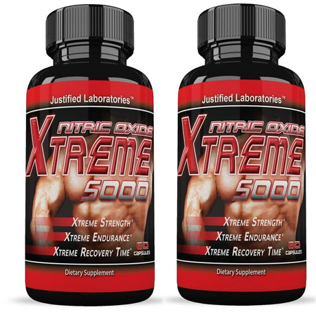 Xtreme 5000 Extreme Arginine Nitric Oxide Glutamine Muscle Pump 60 Capsules Each Pack of 2