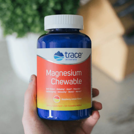 Trace Minerals | Magnesium Chewable Supplement | Promotes Calm, Focus, and Muscle Relaxation | Supports Optimal Sleep & Digestion | Sugar Free | Raspberry Lemon | 120 Ct, 30 Servings