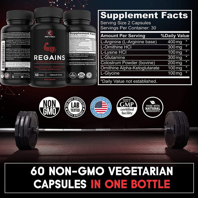 HGH Supplements for Men & Women - Regains Natural Anabolic Muscle Growth Building & Human Growth Hormone for Men, Muscle Builder for Men, Muscle Recovery Post Workout Supplement, 60 Protein Pills