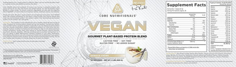 Core Nutritionals Platinum Vegan Gourmet Plant-Based Protein Blend with 21 Grams of Pea Protein, Lactose, Soy and Gluten Free (Vanilla Creme)