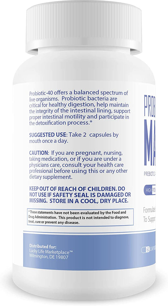 Probiotic Manhood - Premium Male Formula - Male Prebiotics and Probiotics for Men - Premium Formula to Support Male Health - Gut Health - Mood - Digestive & Immune Health