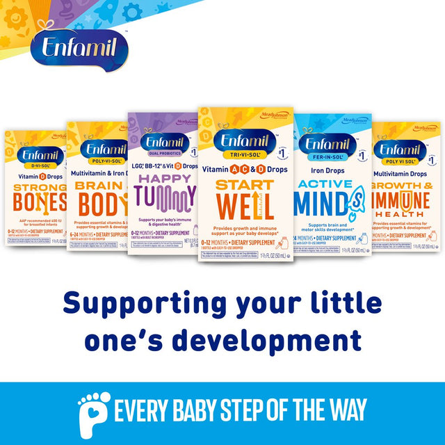 Enfamil Tri-Vi-Sol Vitamin A, C & D Multi-Vitamin Drops for Infants, Supports Growth & Immune Health, 50 Ml Dropper Bottle