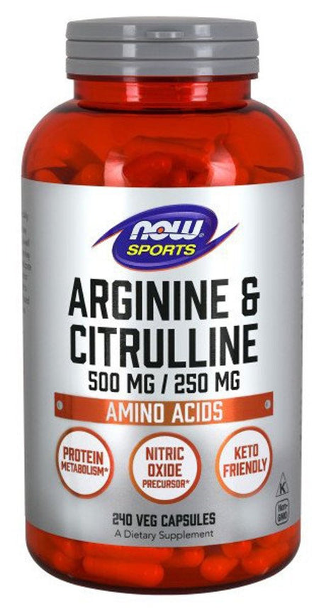 NOW Arginine & Citrulline -- 240 Vegetarian Capsules