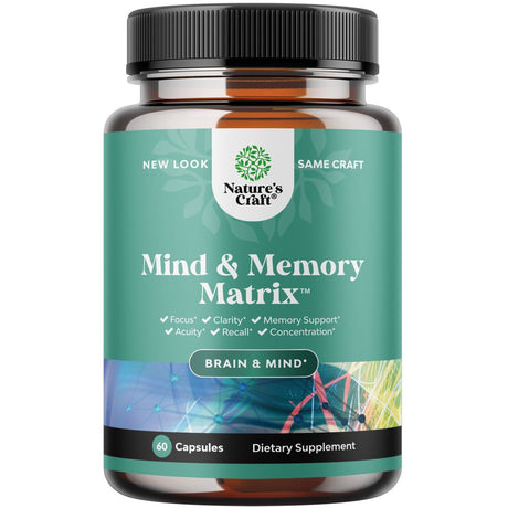 Advanced Brain Supplement for Memory and Focus - Nootropics Brain Support Supplement with Memory and Focus Vitamins for Adults of All Ages - Memory Supplement for Brain Fog Clarity Energy and Recall