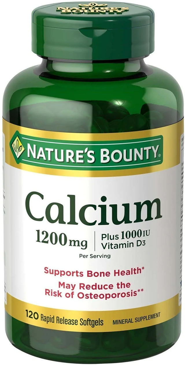 Nature'S Bounty Calcium plus Vitamin D3 1200 Mg Rapid Release Softgels, 120 Ea, 3 Pack