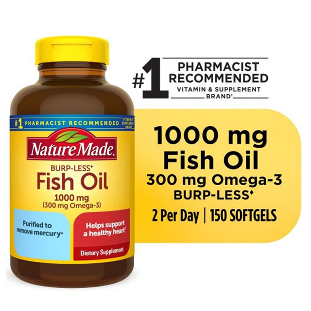 Nature Made Fish Oil - Burp-Less 1,000 Mg 150 Sgels