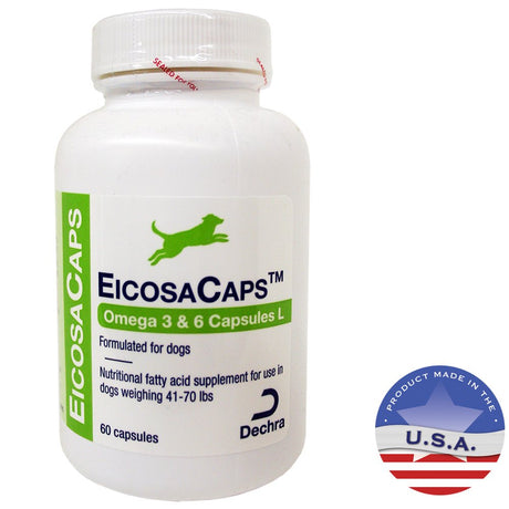 Dechra Eicosacaps 60 Capsule Fish Oil Nutritional Supplements for Dogs 41 to 70-Pound