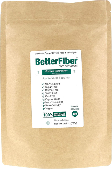 Betterfiber - Prebiotic Fiber Supplement [100% Generic Equivalent of Leading Brand] ⊘ Non-Gmo Gluten-Free Vegan OU Kosher Certified - 25.6Oz/760G (190 Servings)